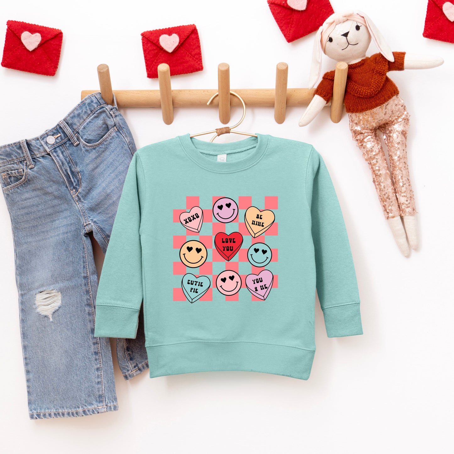 Candy Heart Smile Solid | Toddler Graphic Sweatshirt