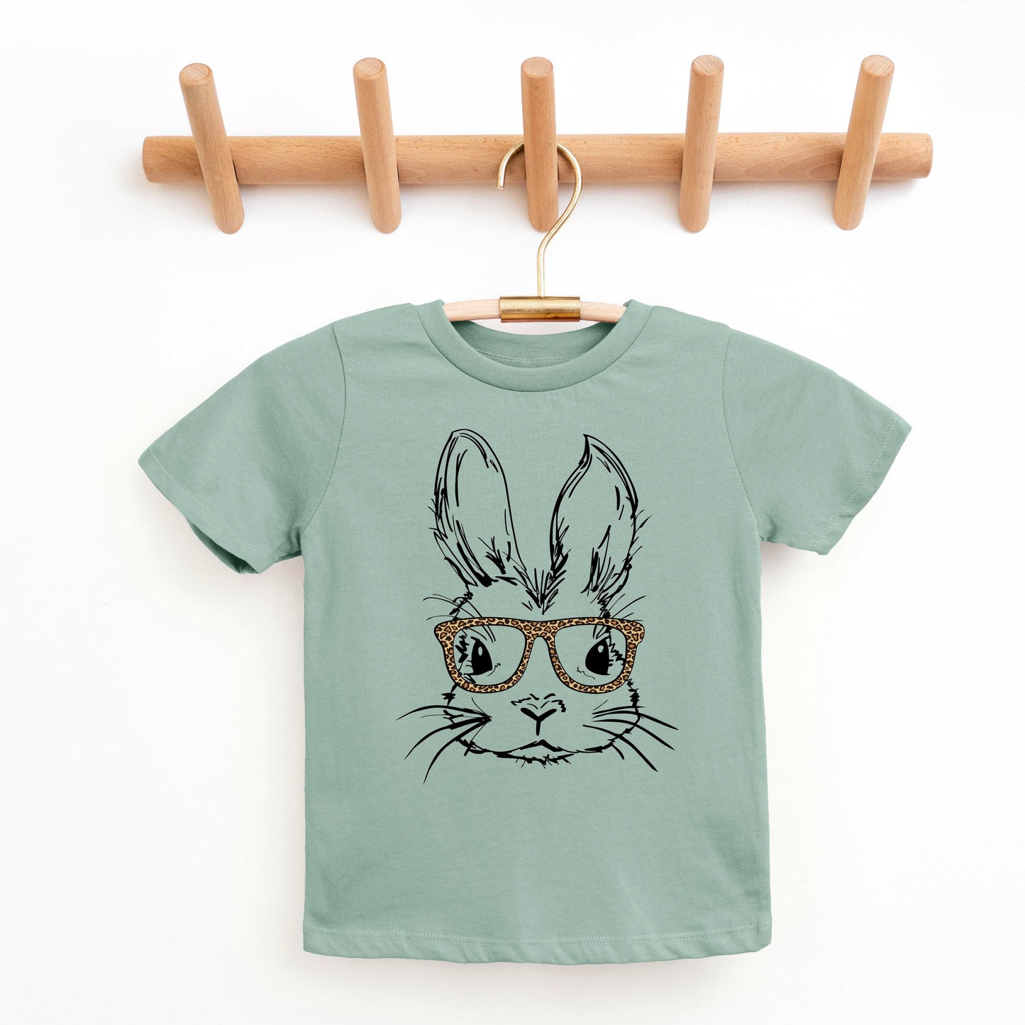 Bunny With Leopard Glasses | Youth Short Sleeve Crew Neck