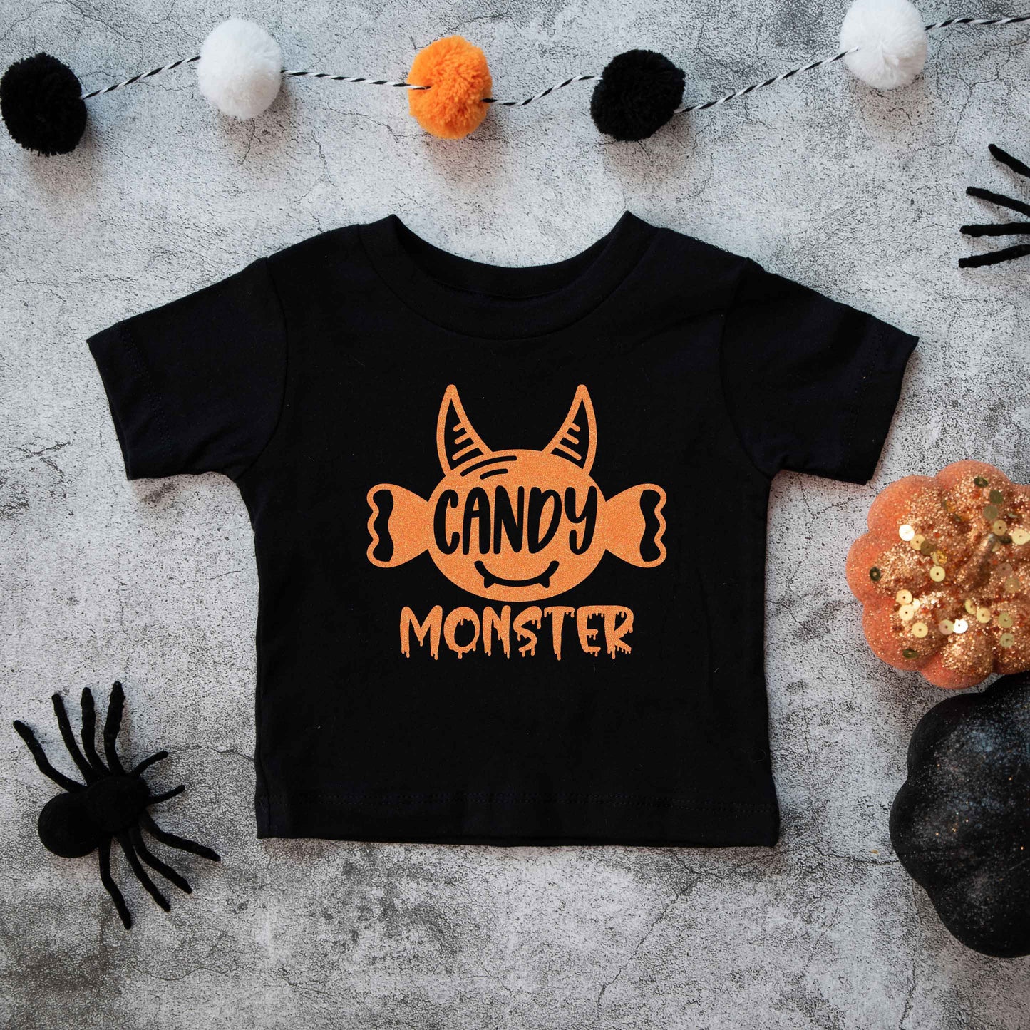 Candy Monster Horns Glitter | Youth Graphic Short Sleeve Tee