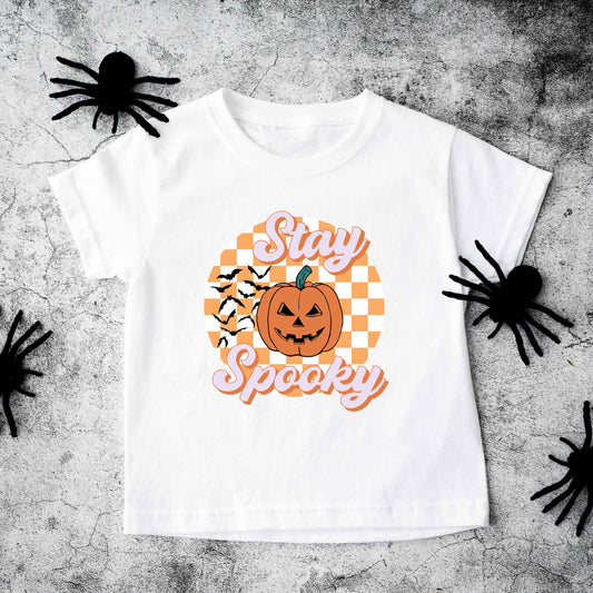 Stay Spooky Bats Checkered | Toddler Graphic Short Sleeve Tee