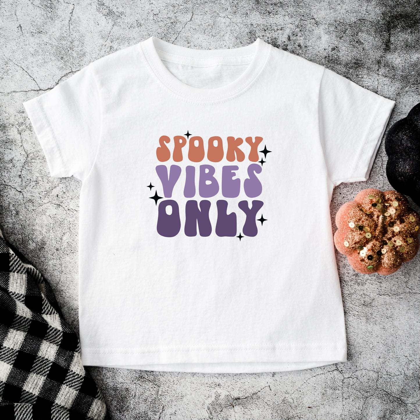 Spooky Vibes Only Stacked | Toddler Graphic Short Sleeve Tee