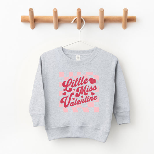 Checkered Little Miss Valentine | Toddler Sweatshirt