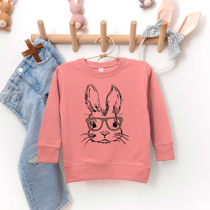 Bunny With Leopard Glasses | Toddler Sweatshirt