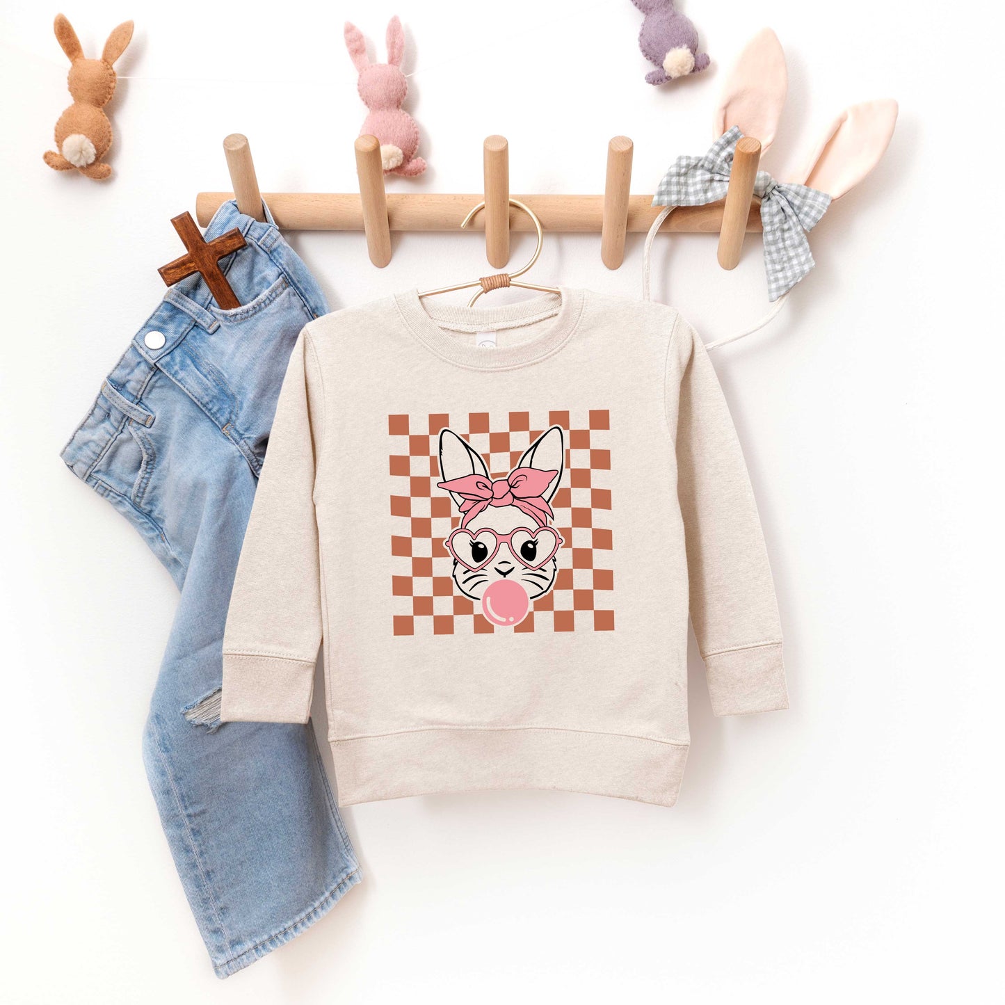 Checkered Bunny | Toddler Sweatshirt