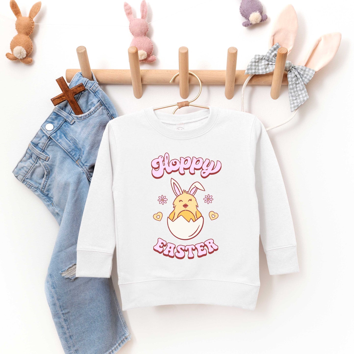 Hoppy Easter Chick Colorful | Toddler Sweatshirt