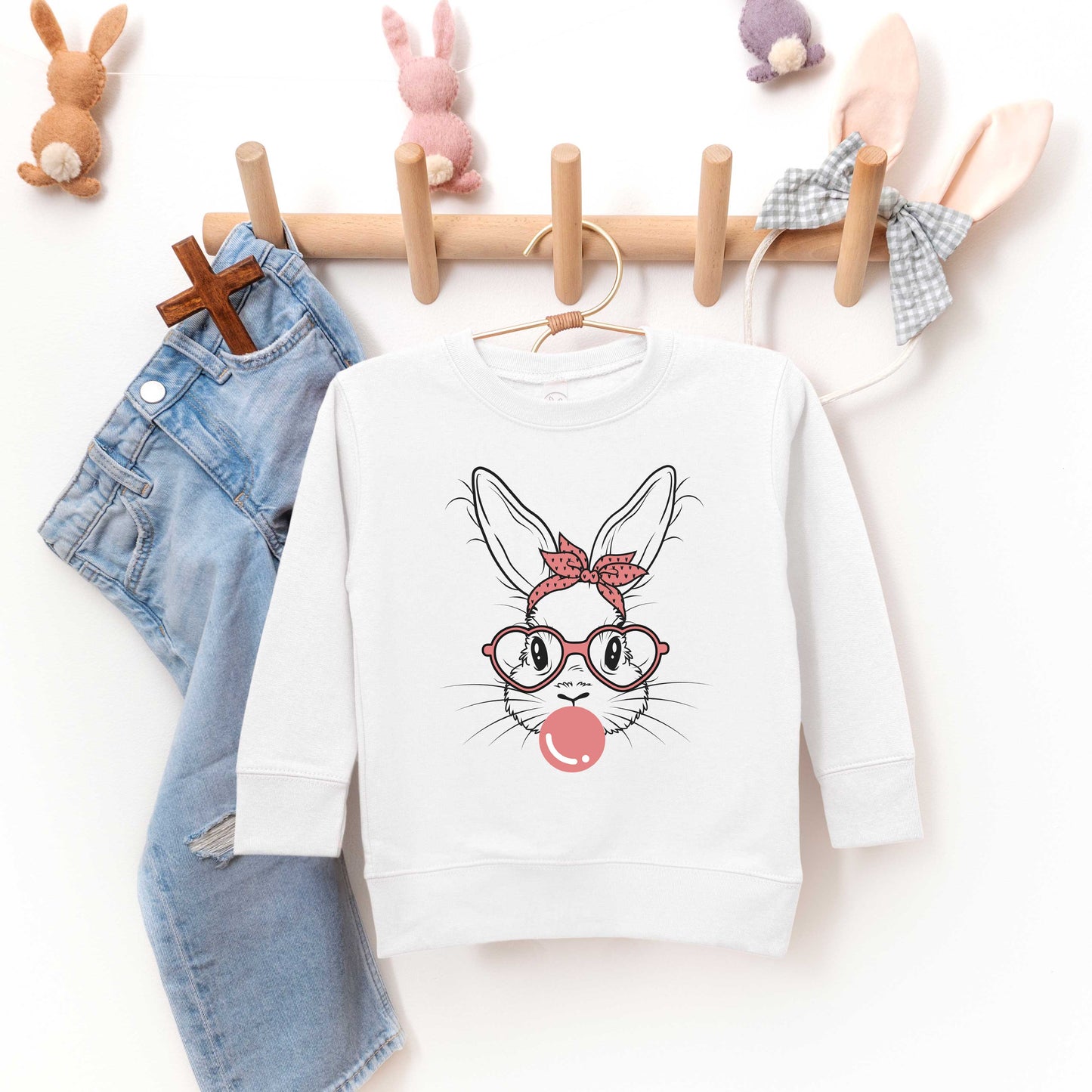 Easter Bunny With Bubble Gum | Toddler Sweatshirt