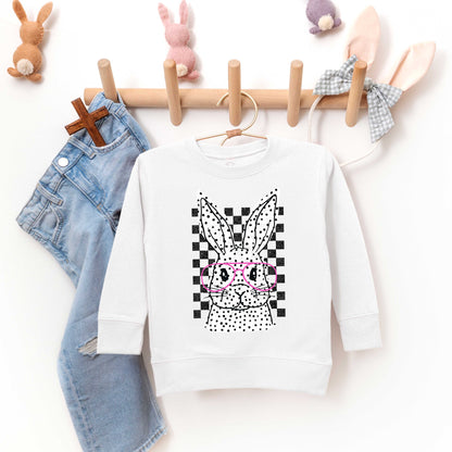 Spotted Bunny With Glasses | Toddler Sweatshirt