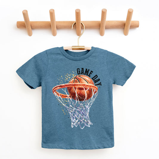 Basketball Game Day Hoop | Youth Graphic Short Sleeve Tee