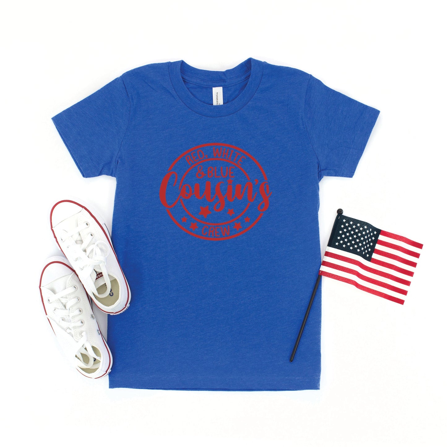 Red White And Blue Cousin's Crew | Youth Graphic Short Sleeve Tee