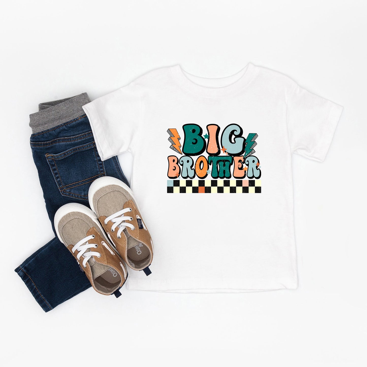 Big Brother Checkered | Toddler Graphic Short Sleeve Tee