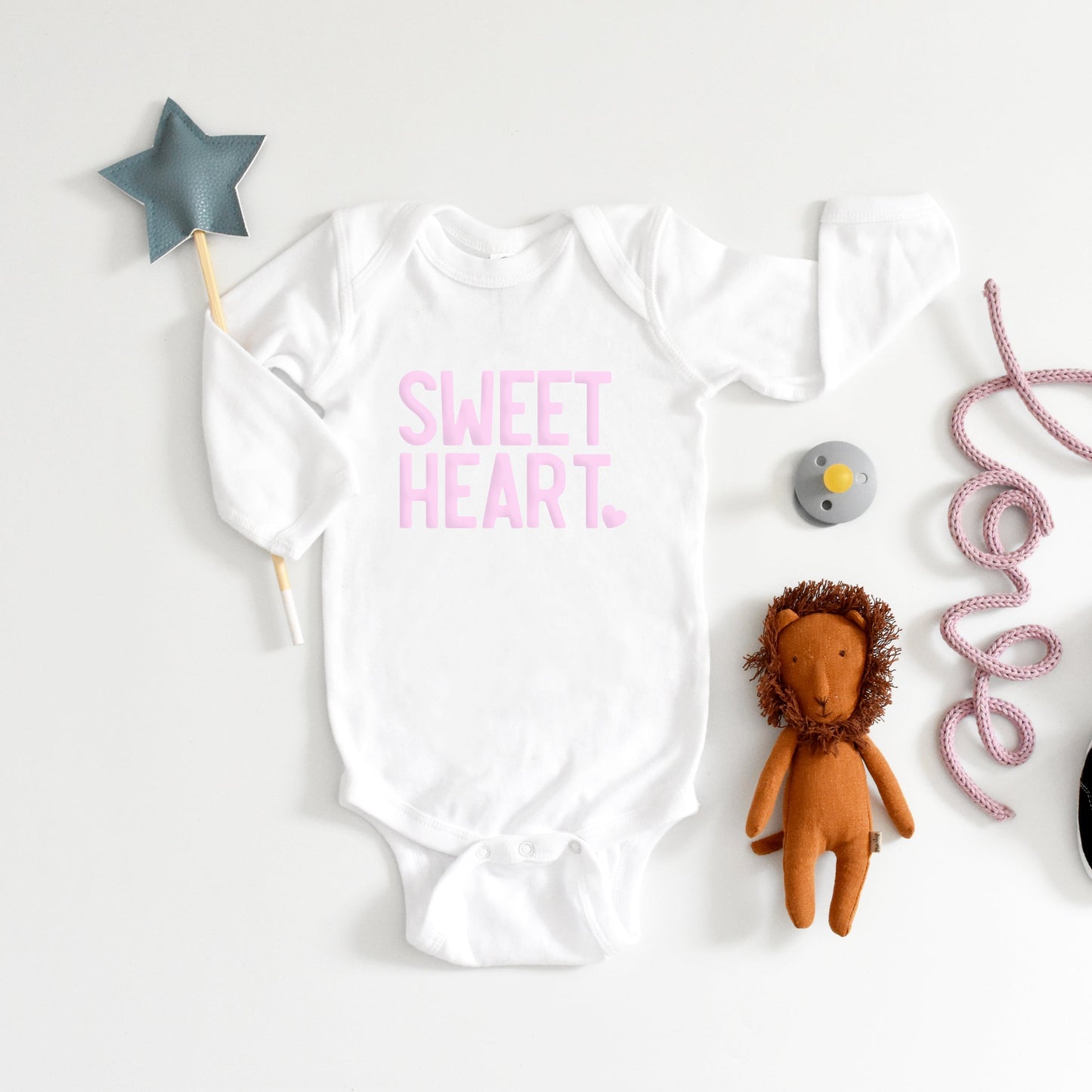 Sweetheart Puff Print | Baby Graphic Long Sleeve Onesie