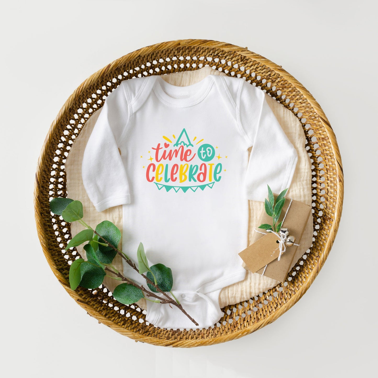 Time To Celebrate | Baby Graphic Long Sleeve Onesie