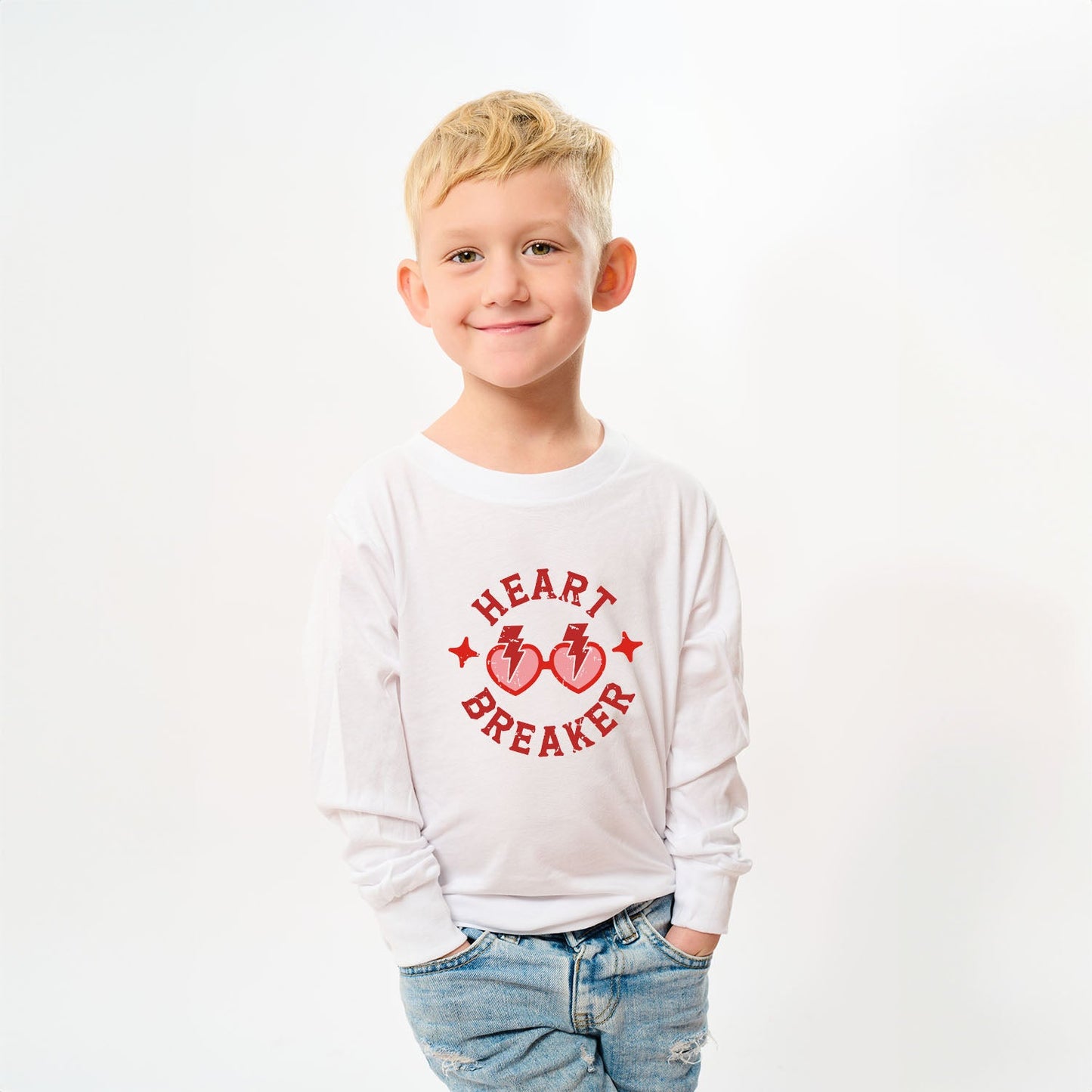 Heart Breaker Sunglasses | Toddler Graphic Long Sleeve Tee