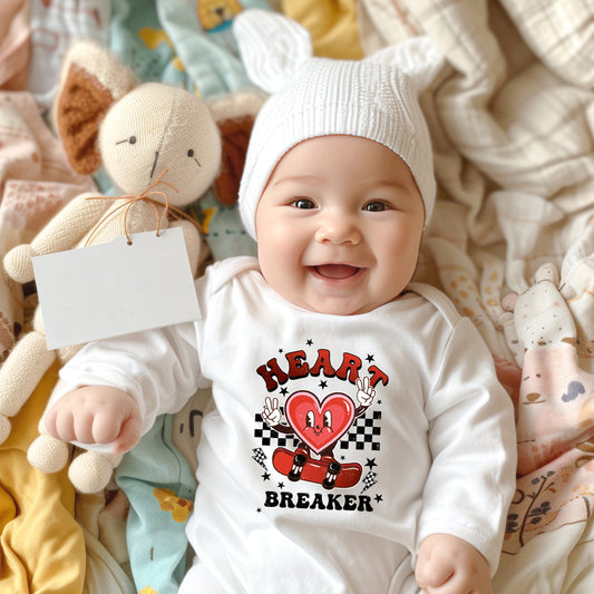 Heart Breaker Skater | Baby Graphic Long Sleeve Onesie