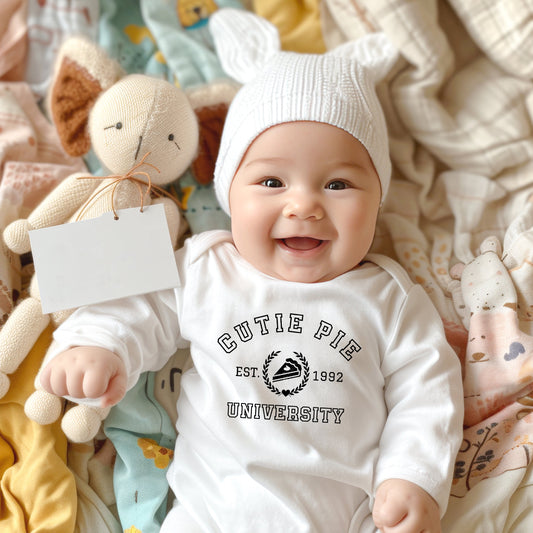 Cutie Pie University | Baby Graphic Long Sleeve Onesie