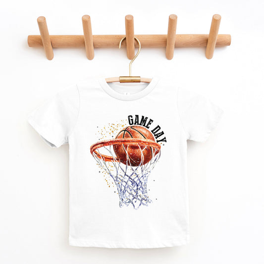 Basketball Game Day Hoop | Youth Graphic Short Sleeve Tee