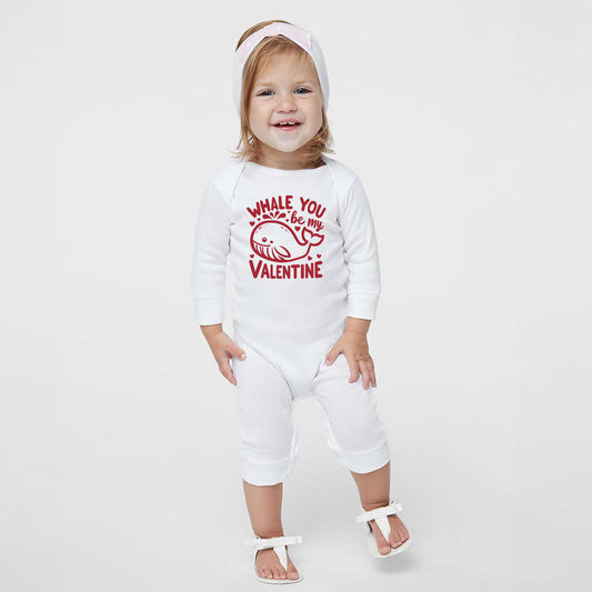 Valentines Whale | Baby Graphic Romper