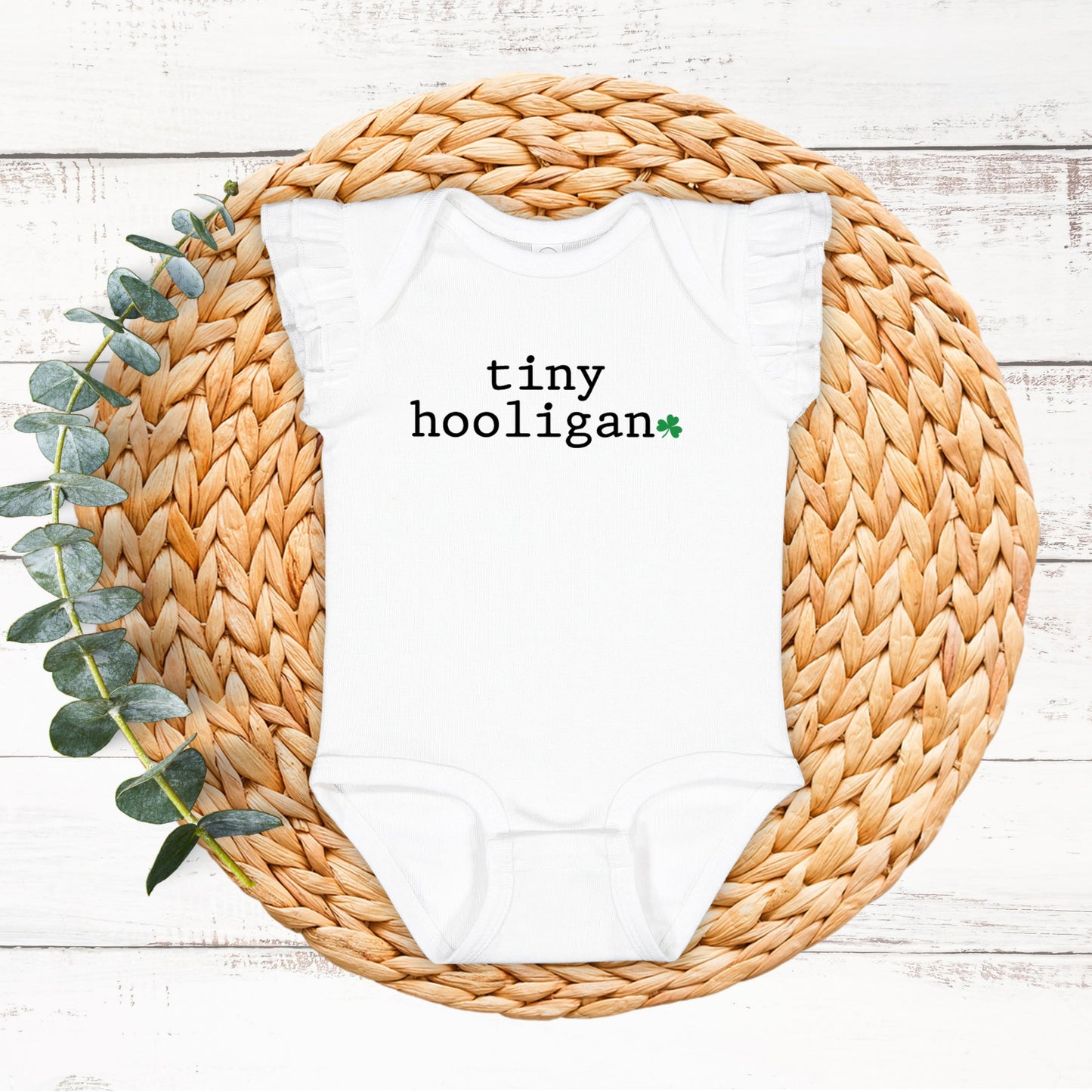 Tiny Hooligan | Baby Graphic Flutter Sleeve Onesie