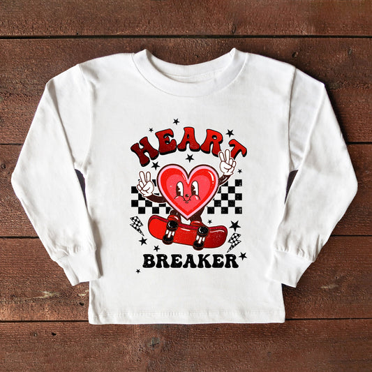 Heart Breaker Skater | Toddler Graphic Long Sleeve Tee