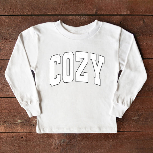 Cozy Worn Varsity | Youth Graphic Long Sleeve Tee