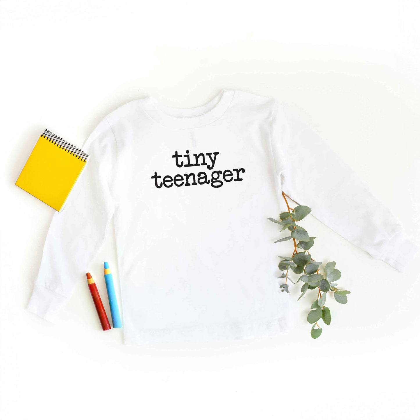 Tiny Teenager Typewriter | Toddler Graphic Long Sleeve Tee