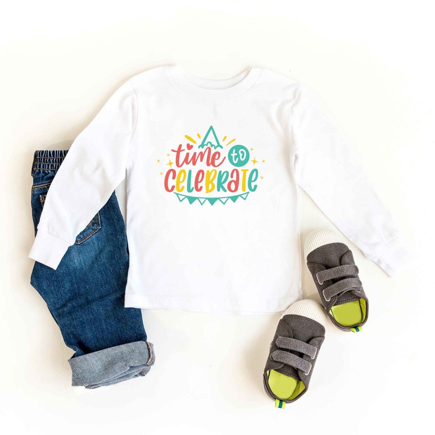 Time To Celebrate | Toddler Graphic Long Sleeve Tee