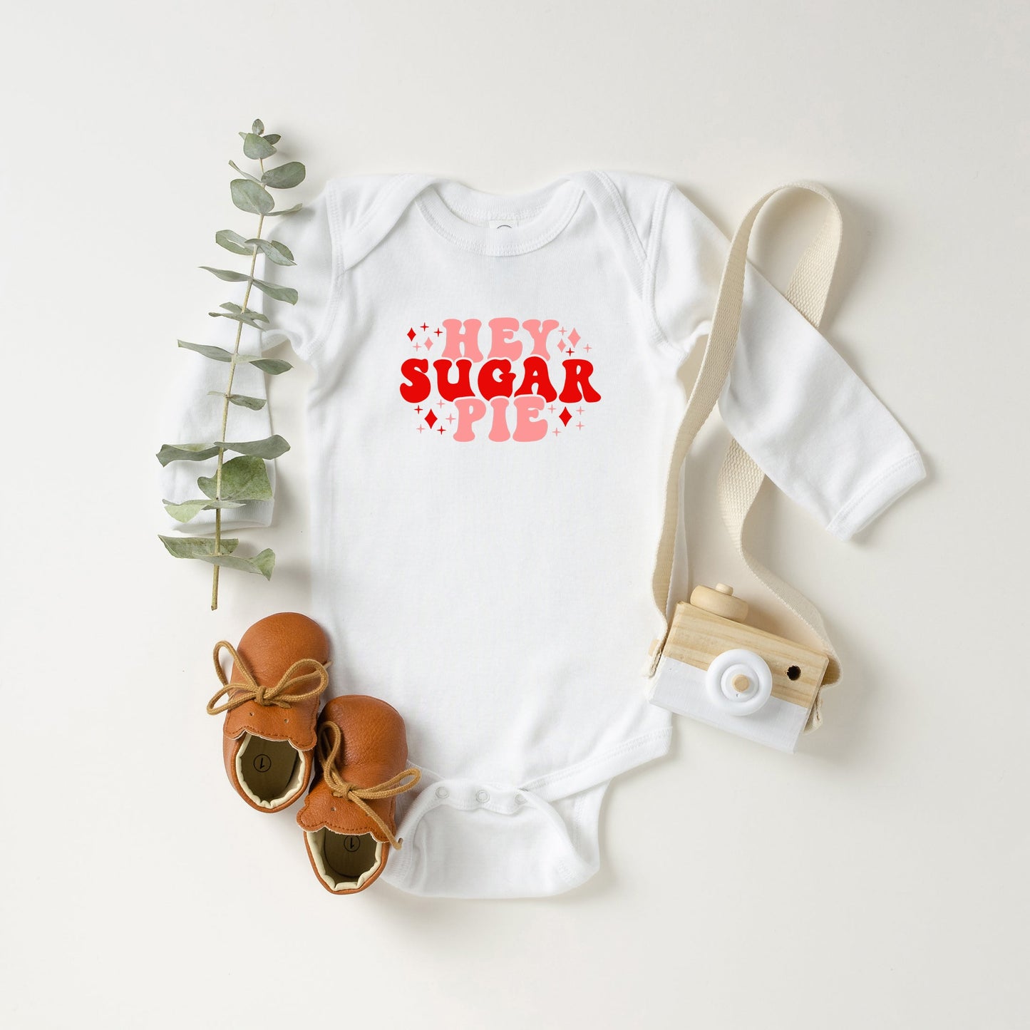 Hey Sugar Pie Stars | Baby Graphic Long Sleeve Onesie