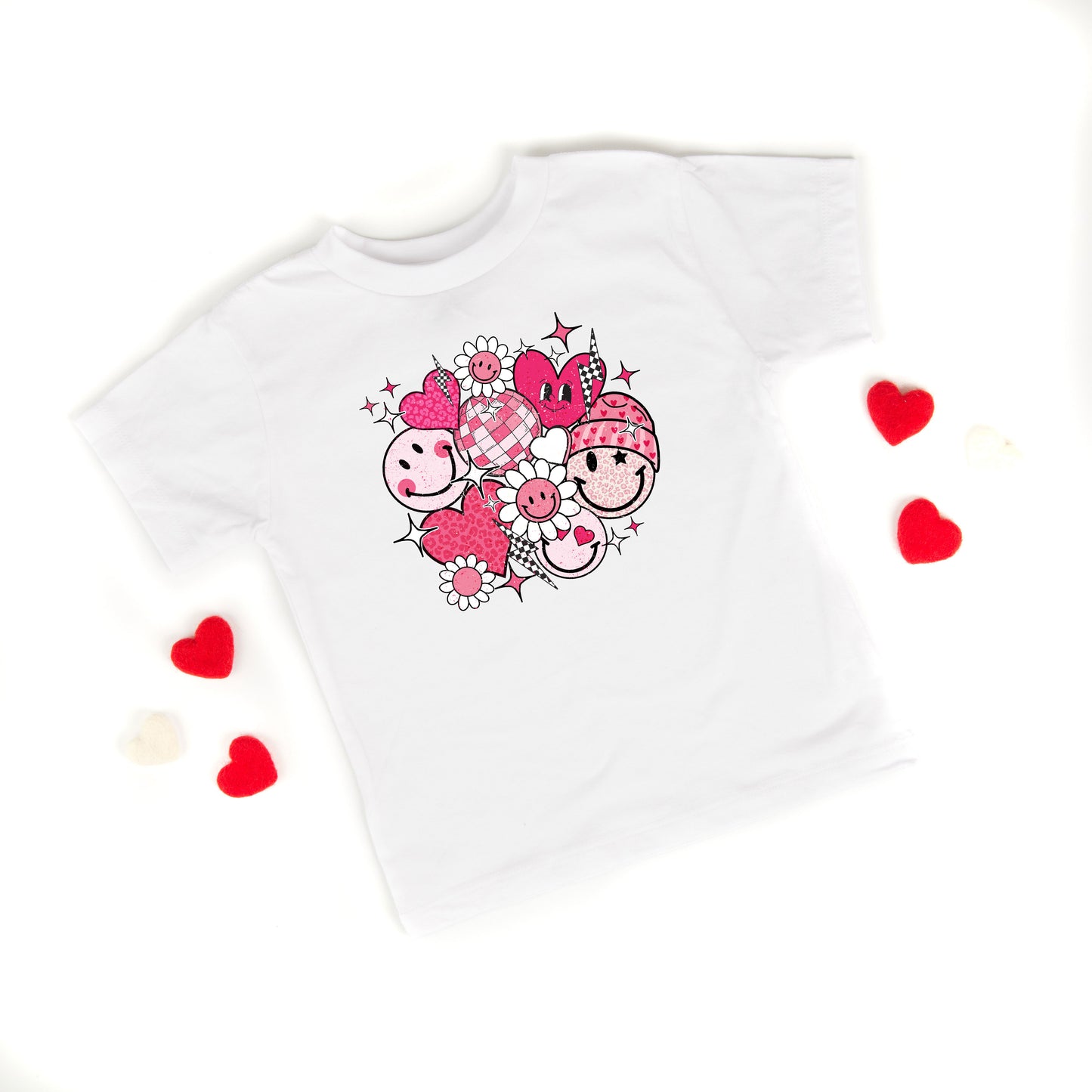 Pink Flower Hearts | Toddler Graphic Short Sleeve Tee