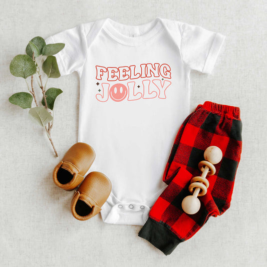 Feeling Jolly Smiley Face | Baby Graphic Short Sleeve Onesie