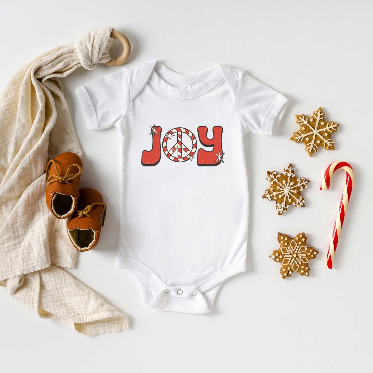 Joy Peace Sign | Baby Graphic Short Sleeve Onesie