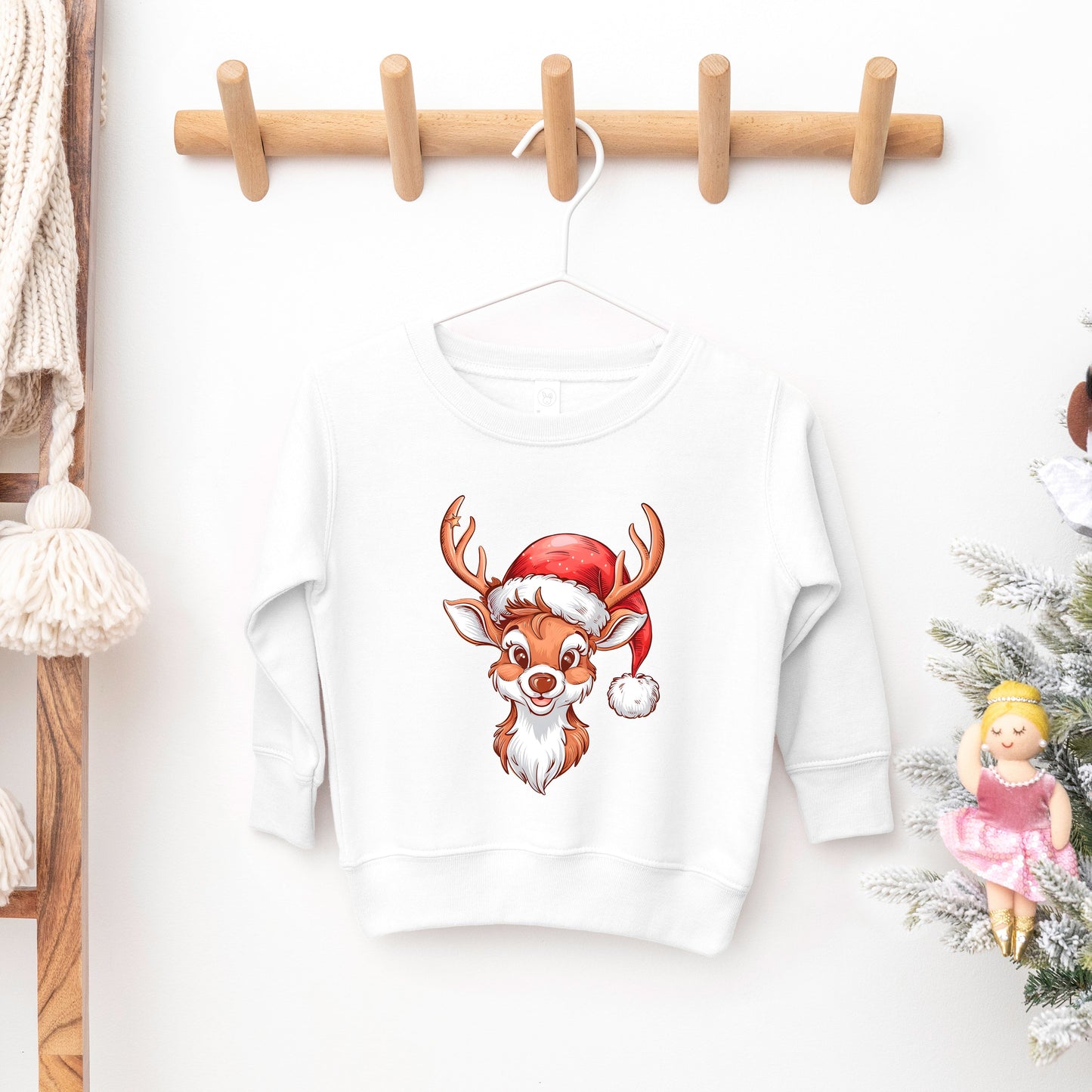Cute Reindeer Head | Toddler Graphic Sweatshirt