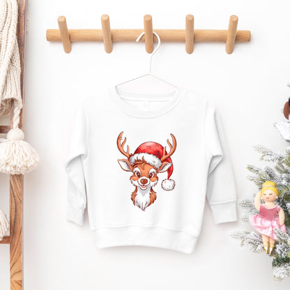 Cute Reindeer Head | Toddler Graphic Sweatshirt