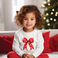 Coquette Christmas Snowflake Bow | Toddler Graphic Sweatshirt