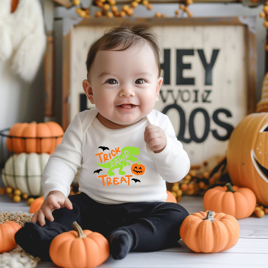 Trick Rawr Treat | Baby Graphic Long Sleeve Onesie