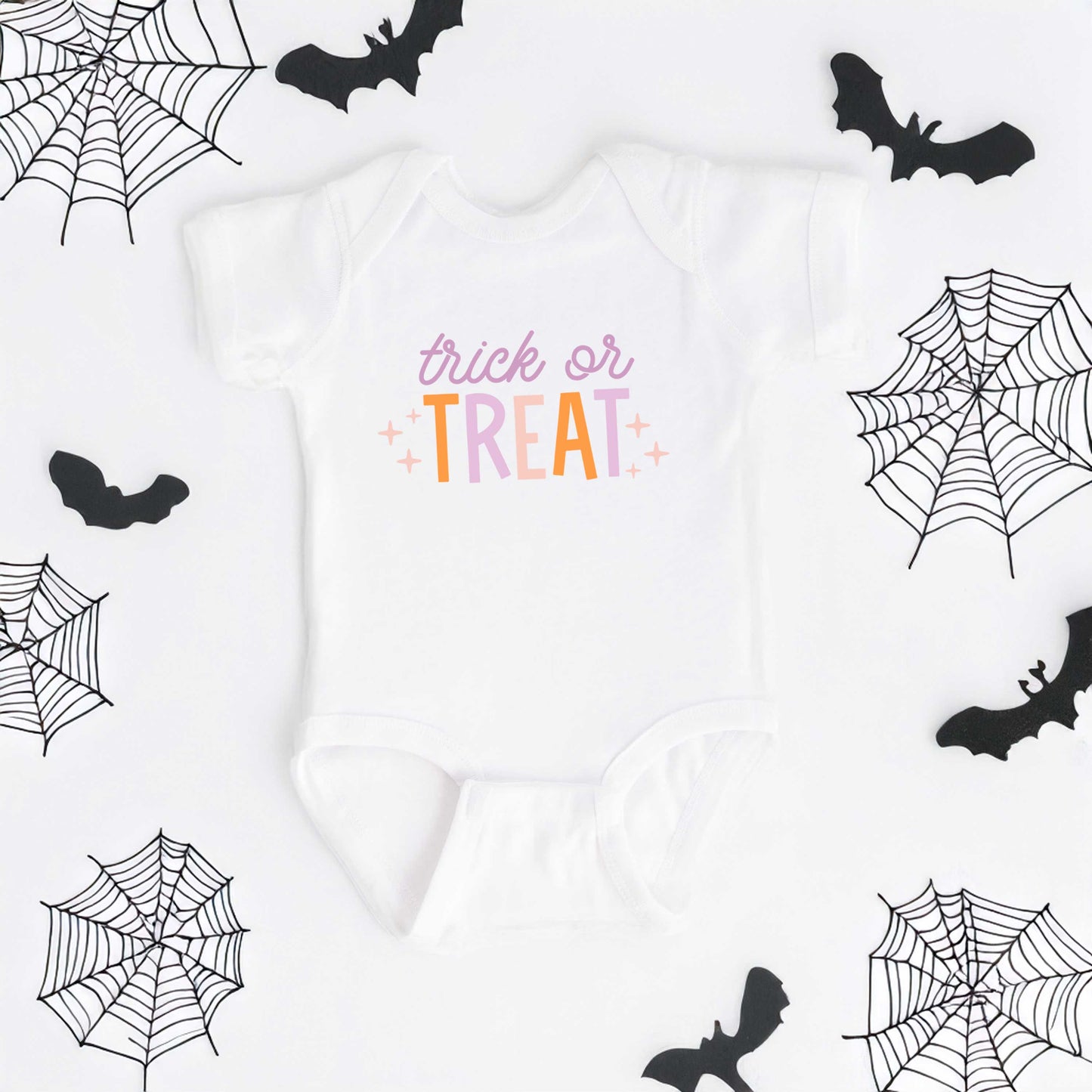 Trick Or Treat Colorful | Baby Graphic Short Sleeve Onesie