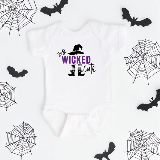 So Wicked Cute Glitter | Baby Graphic Short Sleeve Onesie