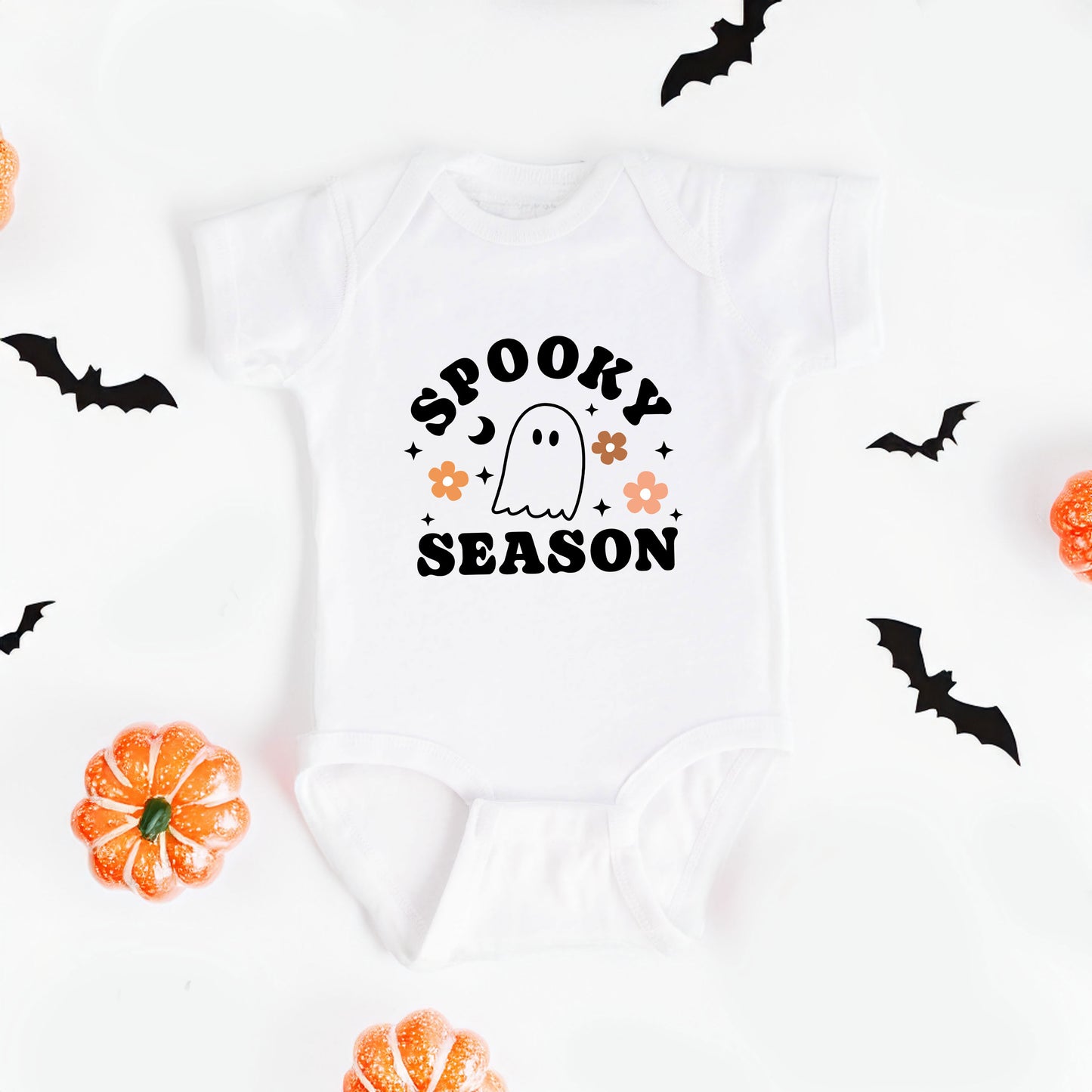 Spooky Season Flowers | Baby Graphic Short Sleeve Onesie