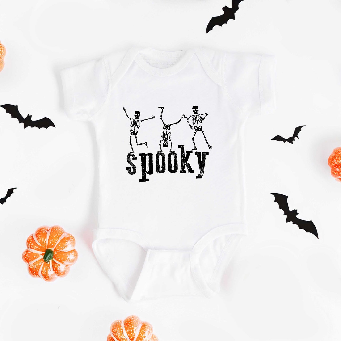 Spooky Dancing Skeletons | Baby Graphic Short Sleeve Onesie