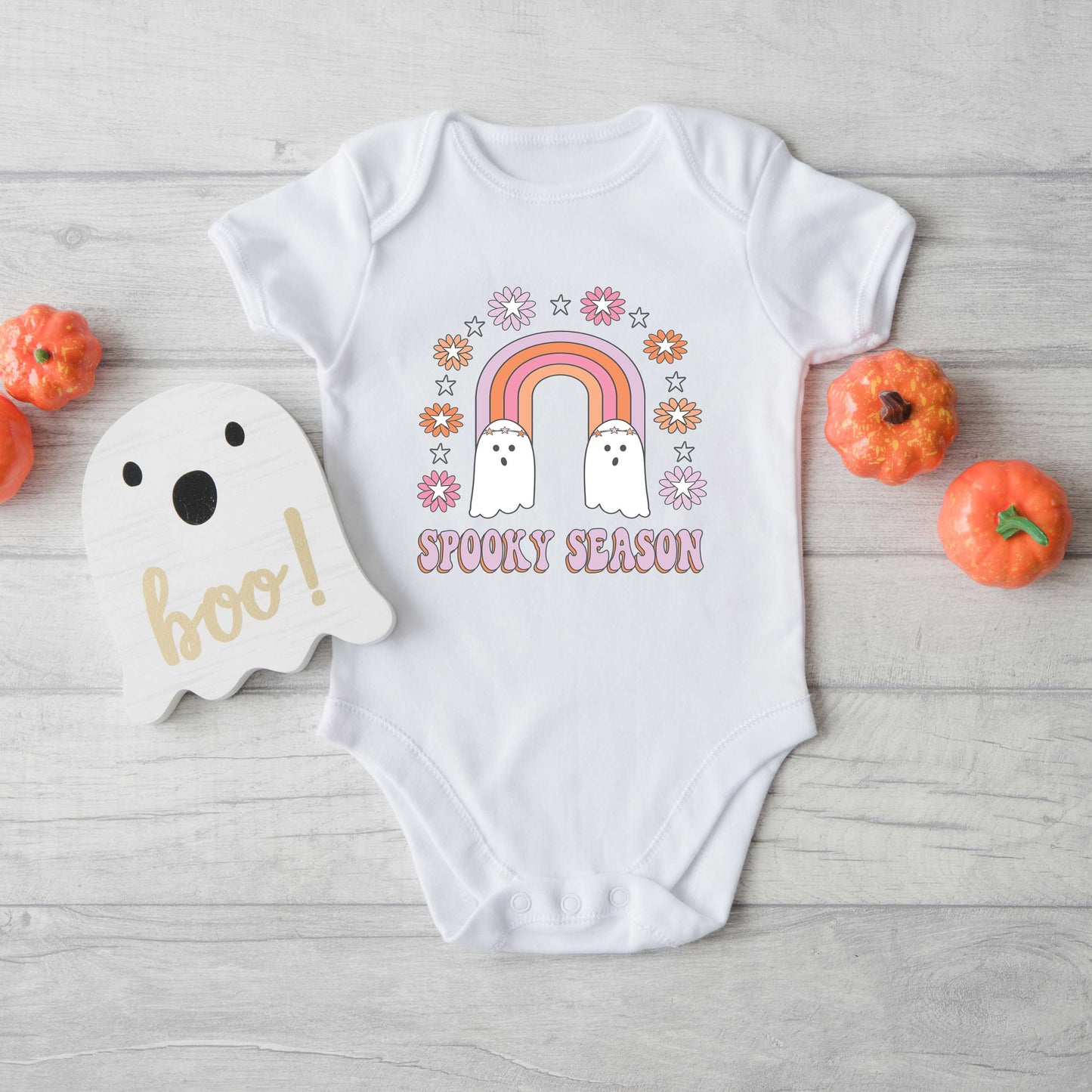 Spooky Season Rainbow | Baby Graphic Short Sleeve Onesie