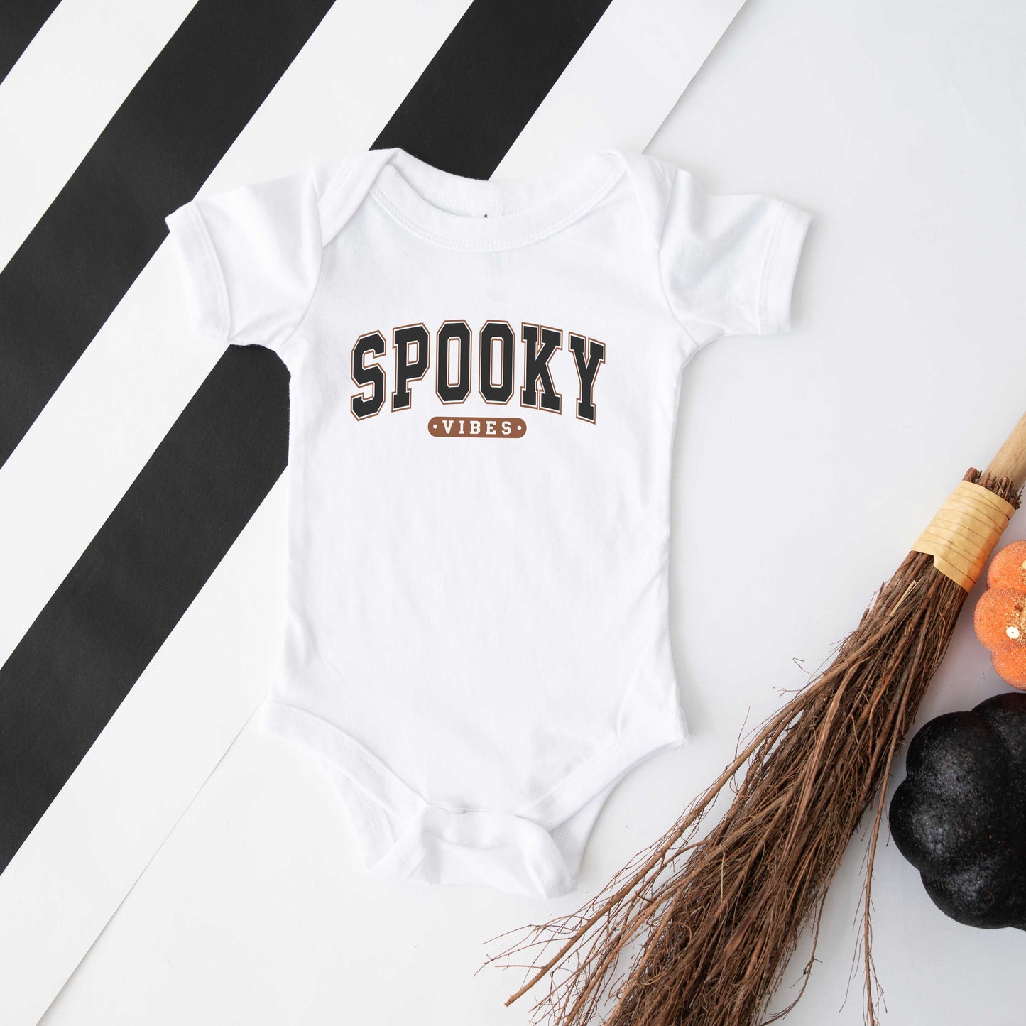 Varsity Spooky Vibes | Baby Graphic Short Sleeve Onesie