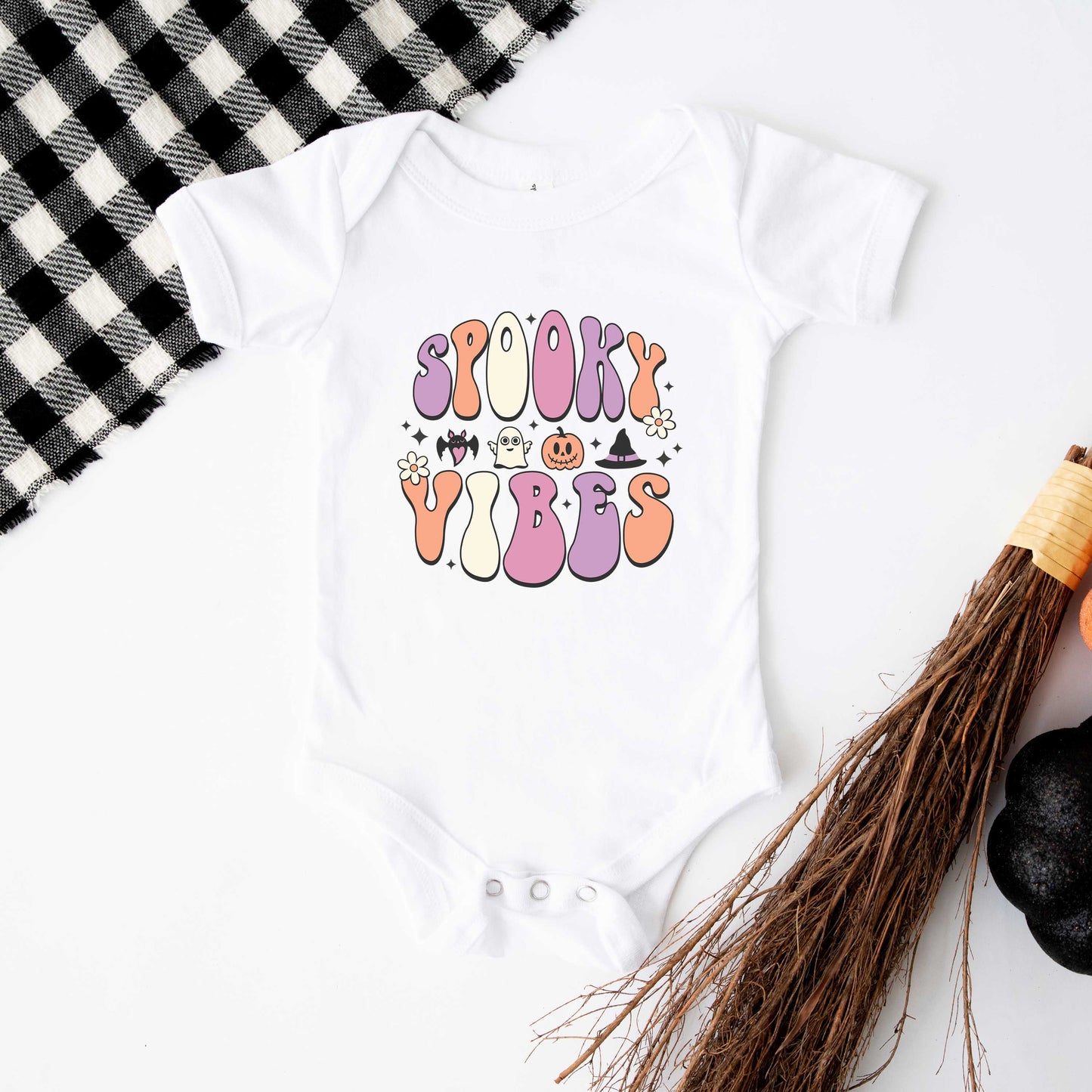 Spooky Vibes Bubble | Baby Graphic Short Sleeve Onesie