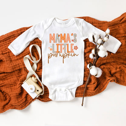 Mama's Little Pumpkin | Baby Graphic Long Sleeve Onesie