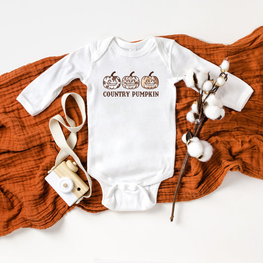 Country Pumpkin | Baby Graphic Long Sleeve Onesie