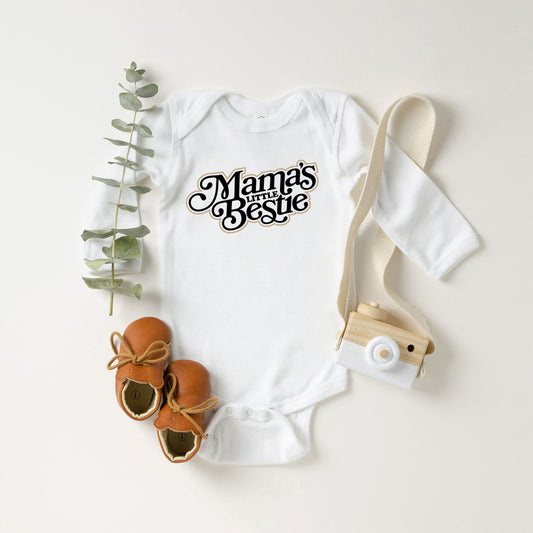 Mama's Little Bestie | Baby Graphic Long Sleeve Onesie