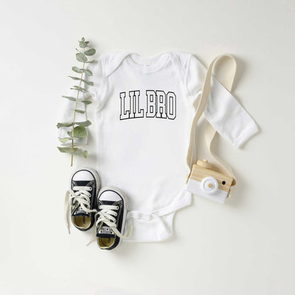 Lil Bro Varsity Outline | Baby Long Sleeve Onesie