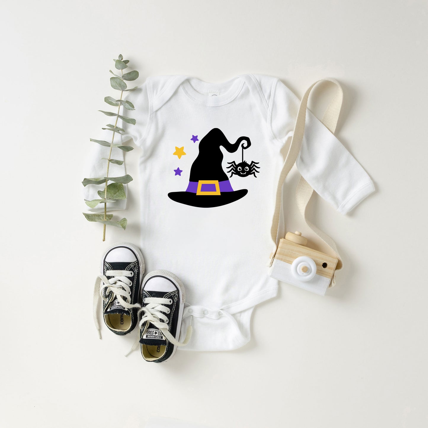 Witch And Spider | Baby Graphic Long Sleeve Onesie