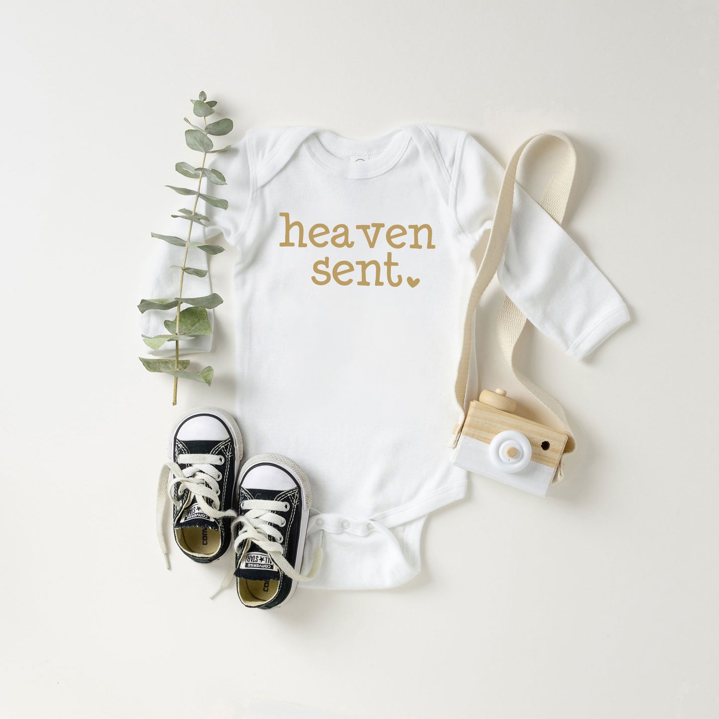 Heaven Sent Heart | Baby Long Sleeve Onesie