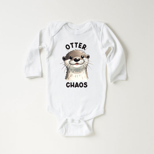 Otter Chaos | Baby Graphic Long Sleeve Onesie