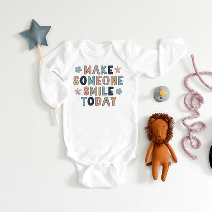 Make Someone Smile Today | Baby Graphic Long Sleeve Onesie