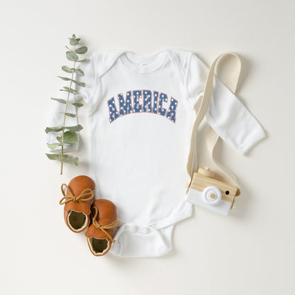 Retro America Stars | Baby Long Sleeve Onesie